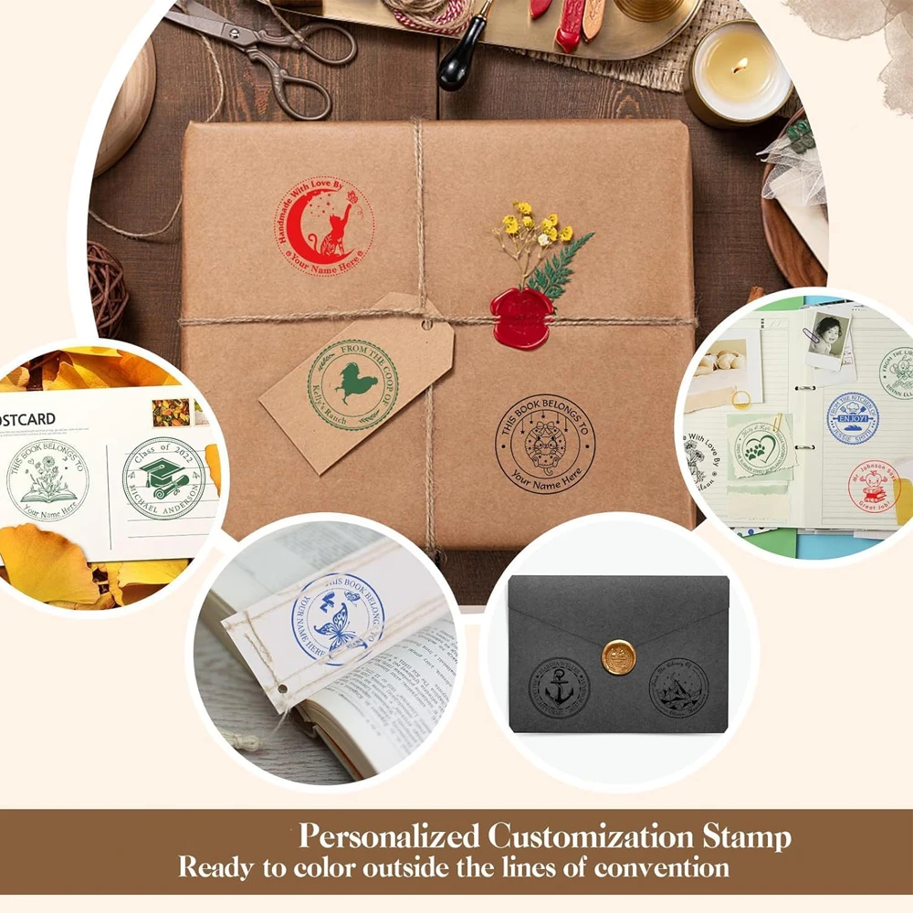 Personalized LOGO and Text Self Inking Stamp Custom Your Own Design Company Logo Personalized Photosensitive Seal Ink Stamps