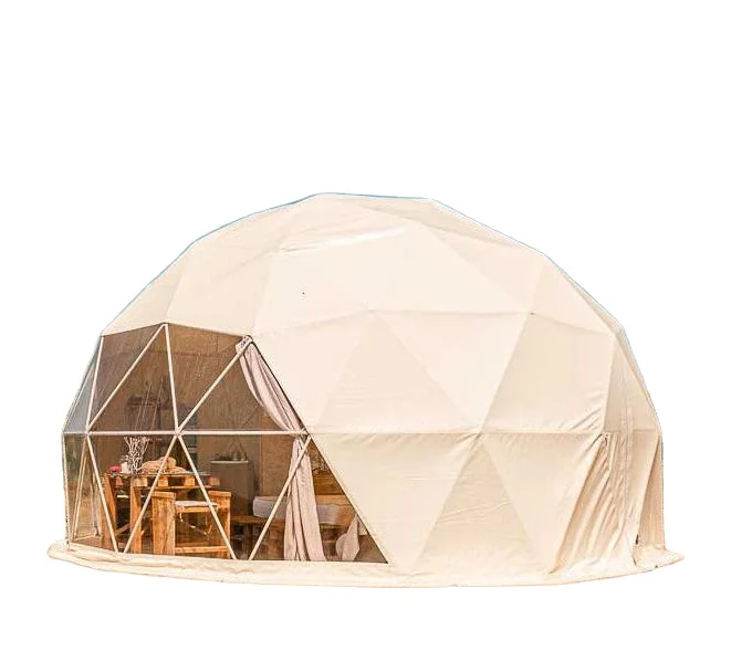 Custom White Round Soundproof Waterproof Outdoor Resort Luxury Camping Hotel Houses Glamping Round Dome Tent