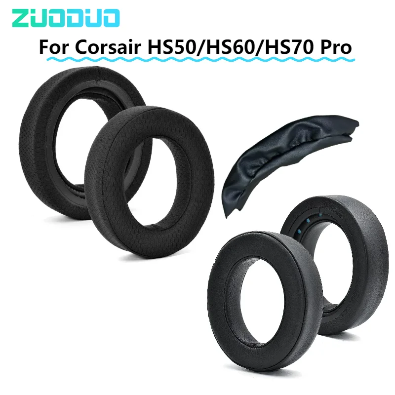 

Ear Pads Headphone for Corsair HS50/HS60/HS70 Pro Headphone Cushion Cover, Replacement Head Band, Earmuff Repair