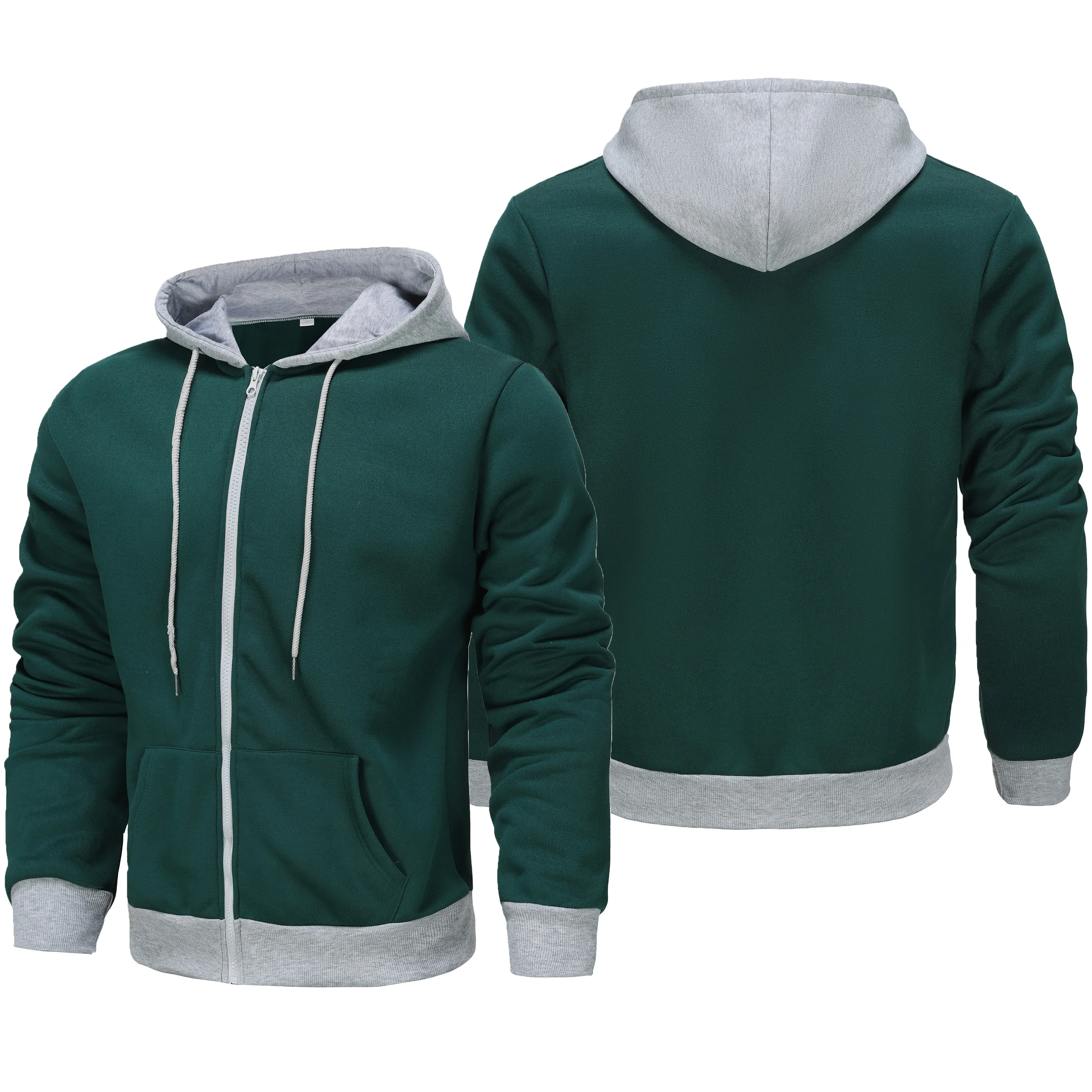 Mens Zip Up Sweatshirt Plain Comfort Hoodie Fall Full Zip Long Sleeve Drawstring Work Gym Trendy Hoodies with Pockets Sweatshirt