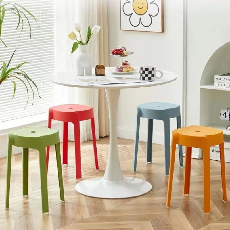 Ultra Thick Modern Minimalist Thick Living Room Stackable Stool, Home Storage Stool, Creative Dining Table Plastic Stool