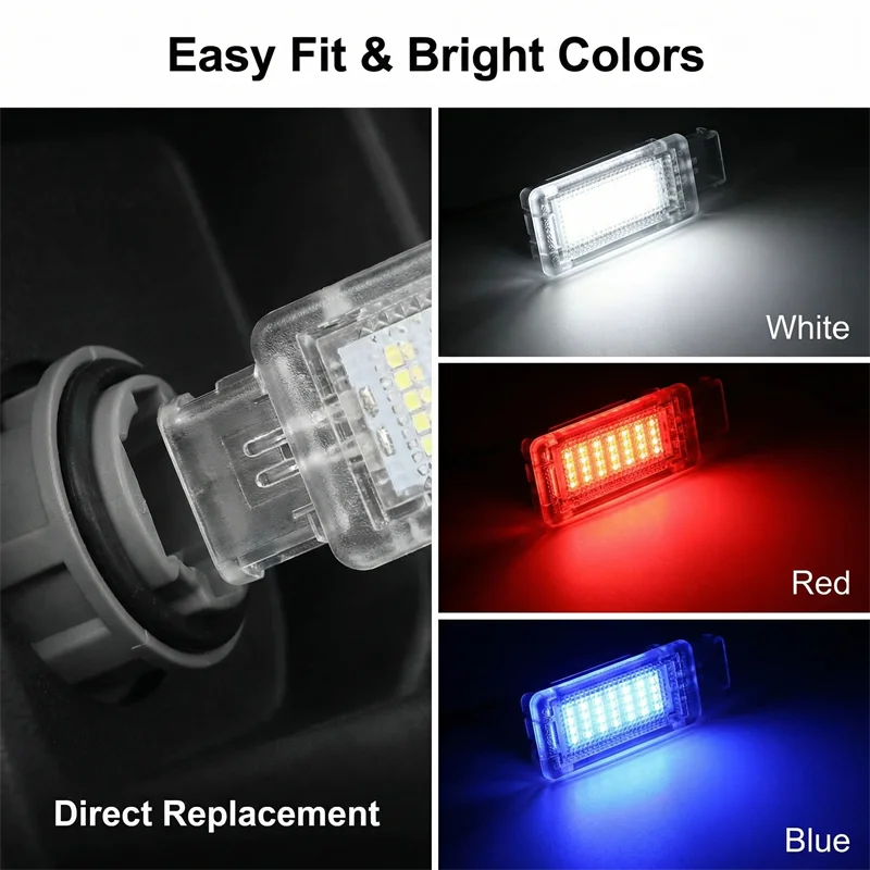 2Pcs LED Interior Footwell Light For VW Golf 5/6/7 Plus Polo Scirocco Passat B6 B7 B8 CC Tiguan Jetta Caddy Tourage Sharan EOS