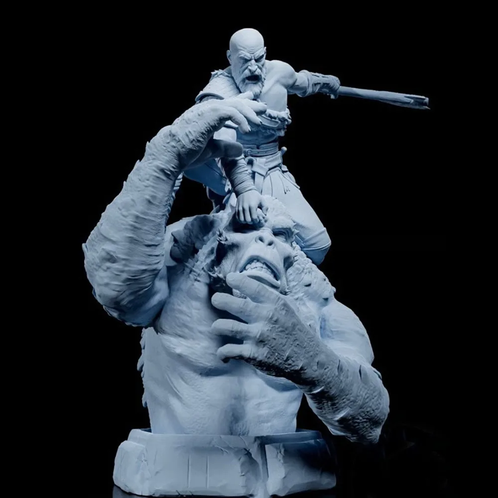 War God Kratos Creative 3D Printing Unassembled Unpainted Self-assembly Craft DIY Coloring Self-assembly Figurines Miniatures