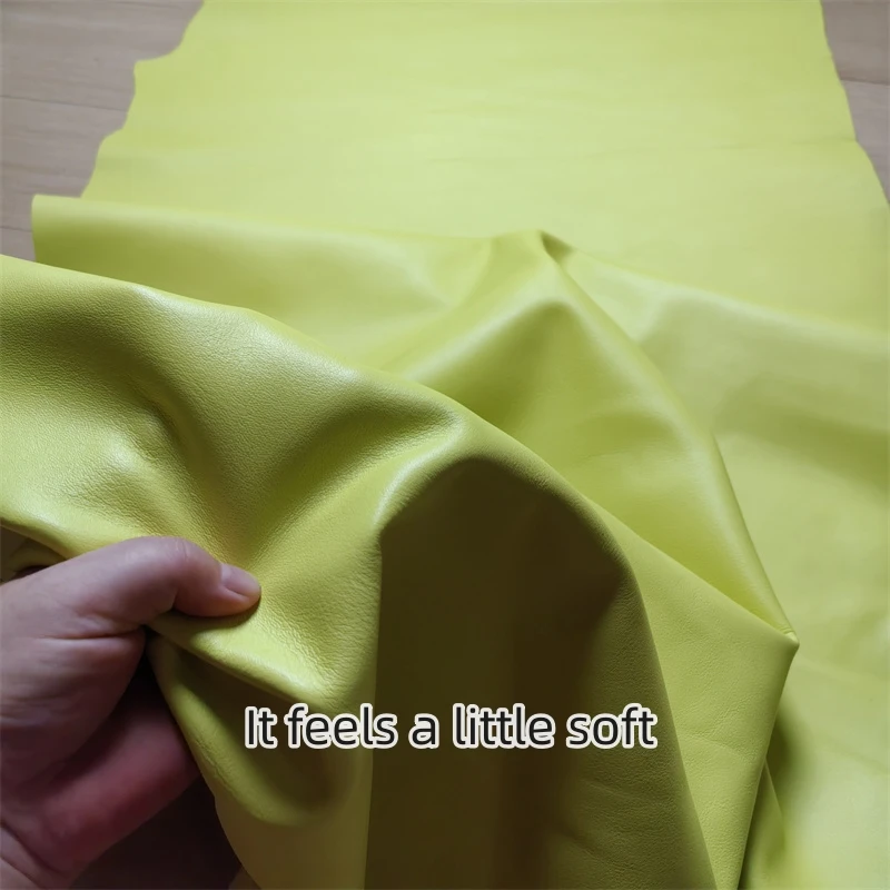 1.3mm Lemon Yellow Cowhide.First Layer Leather.Real Leather Fabric.Handmade DIY For Mats. Soft Bag.The Whole Cowhide