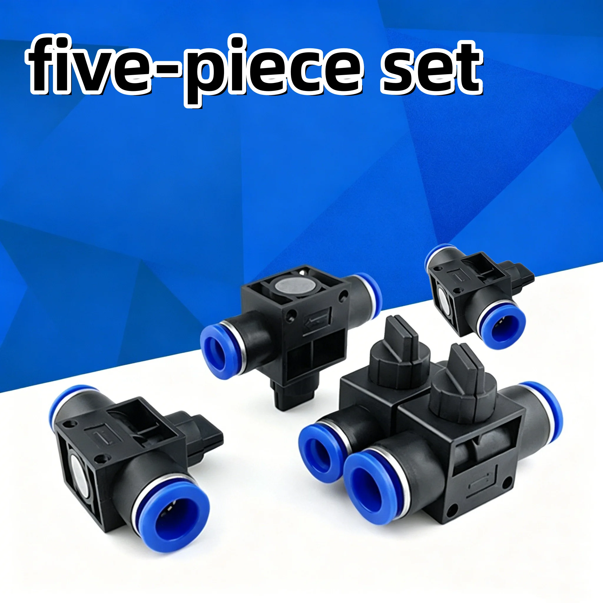 Five piece pneumatic ball valve set, suitable for 4/6/8/10/12mm pipeline quick plug connection, air pipe and hydraulic