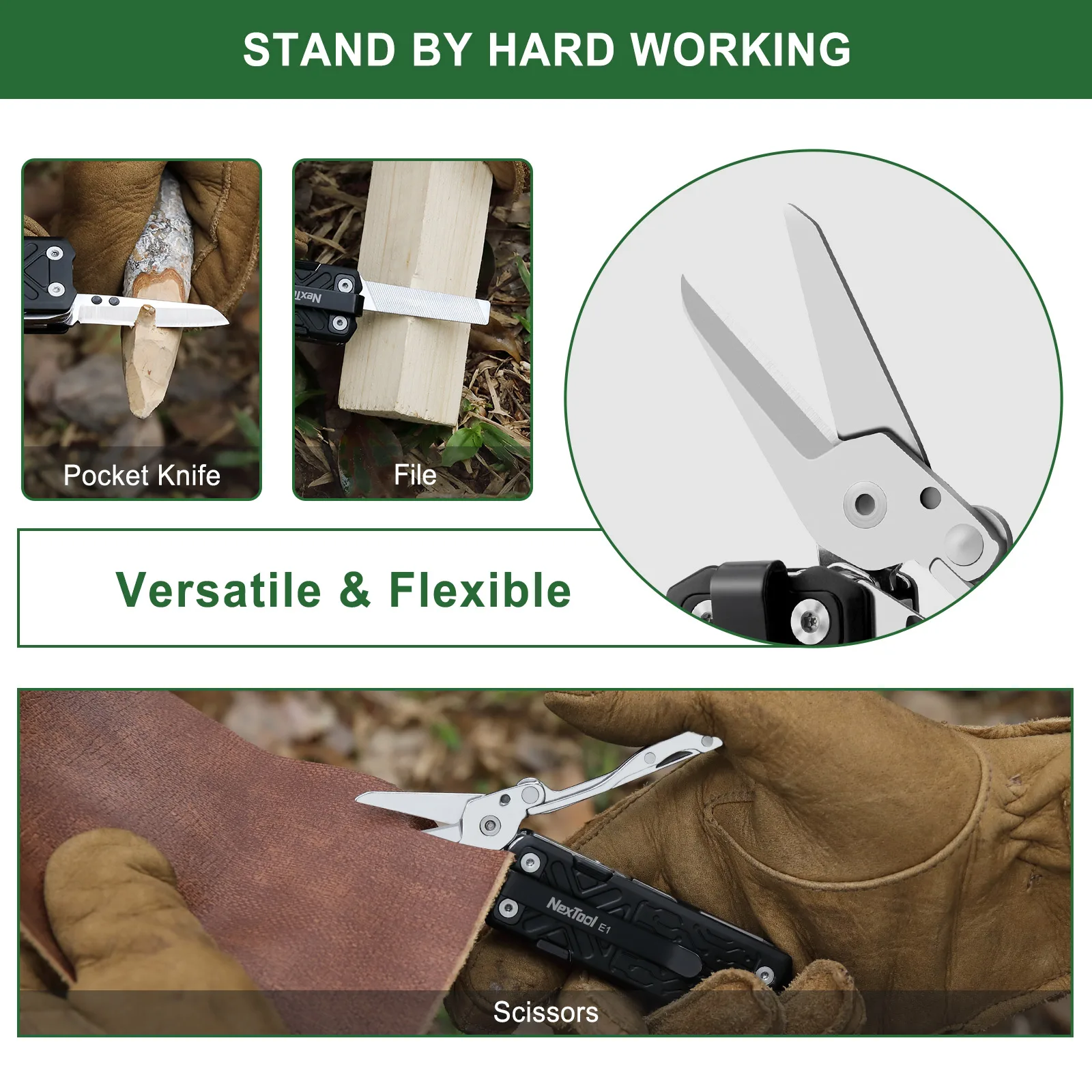 NexTool Pocket Multitool E1 10 In 1 Folding Knife Scissors File Outdoor Hiking Camping EDC Equipment Folding Multitool Hand Tool