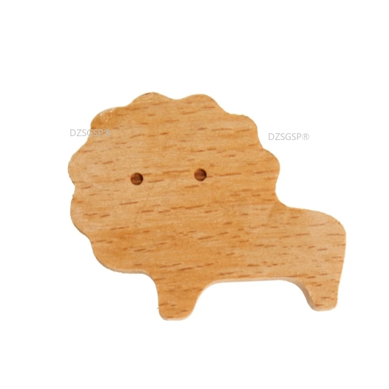 Wooden Drawer Knobs Door Pulls Nordic Animal Shape Cabinet Handles Kids Safety with Screws Furniture Handle