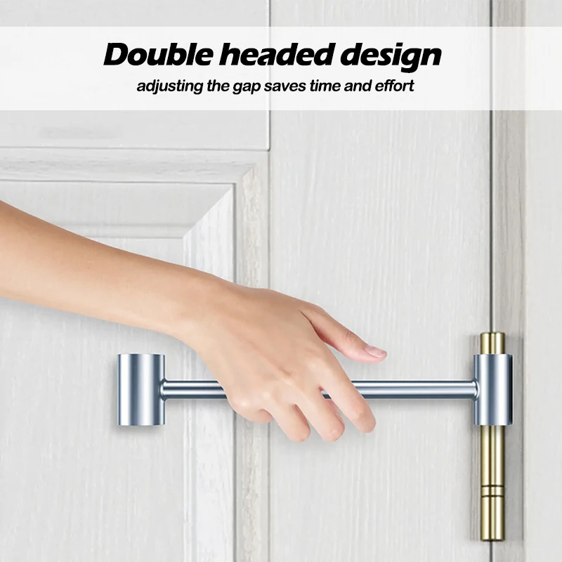 Double‑Ended Door Hinge Gap Adjustment Wrench, Labor‑Saving Hinge Repair Spanner Hand Tool for Round Bolt, for Fire Purification