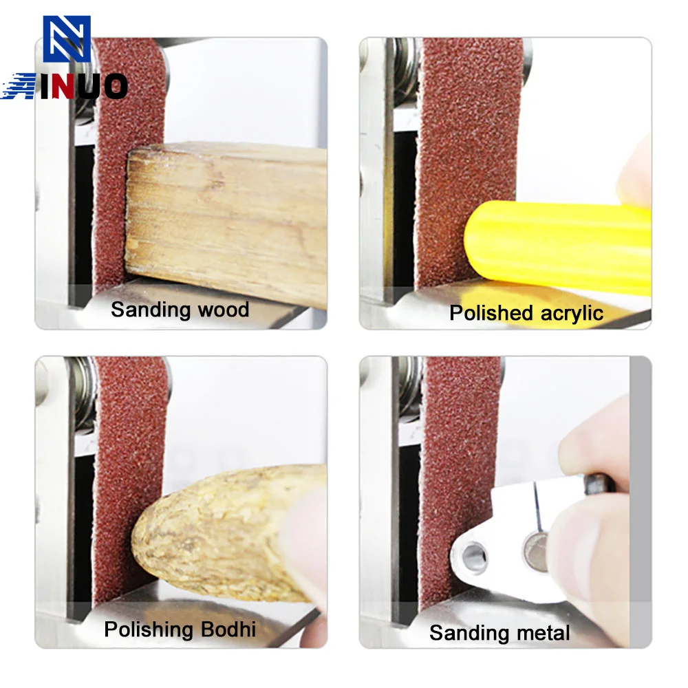 Imagem -06 - Multifuncional Mini Lixadeira de Cinto Elétrico Faça Você Mesmo Polimento Moagem Moedor de Cinto Sharpener Cutter Bordas de Faca 110 v 220v