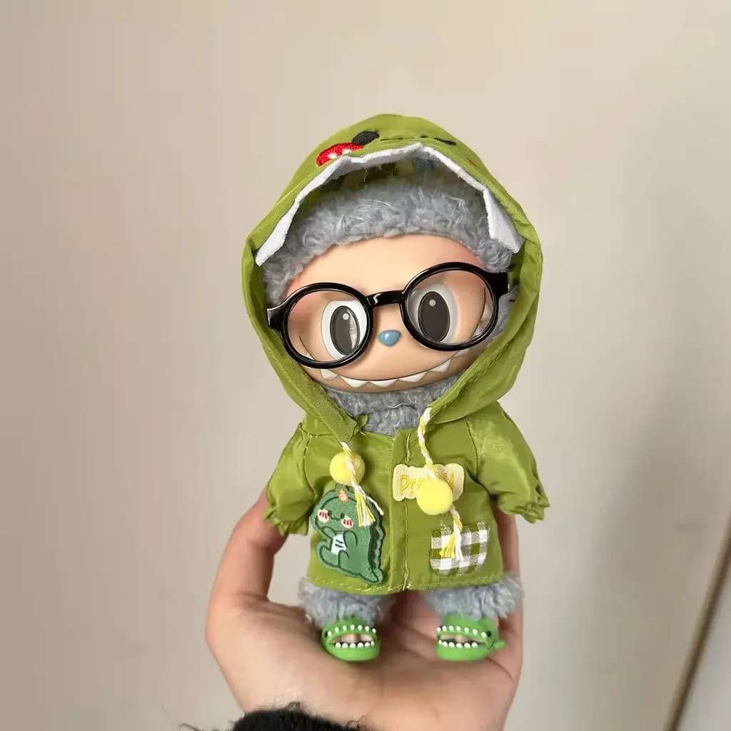 17cm Mini Doll'S Clothes Outfit Accessories For Korea Kpop Exo Labubu Idol V1 V2 Dinosaur raincoat set Clothing Gift