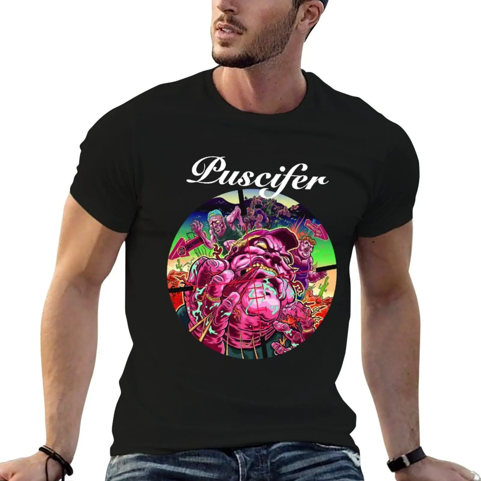 

PUSCIFER BAND T-Shirt anime tshirt mens graphic t shirts T-Shirt