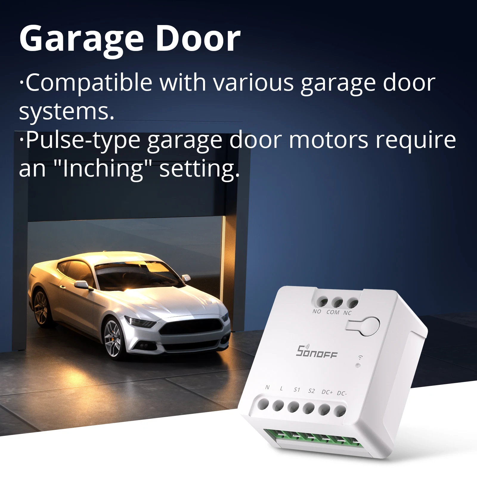 SONOFF MINI-D MINI Dry Wi-Fi Matter Smart Switch Smart Dry Contact Relay DC Low Power Motors for Garage Doors Boilers via Alexa