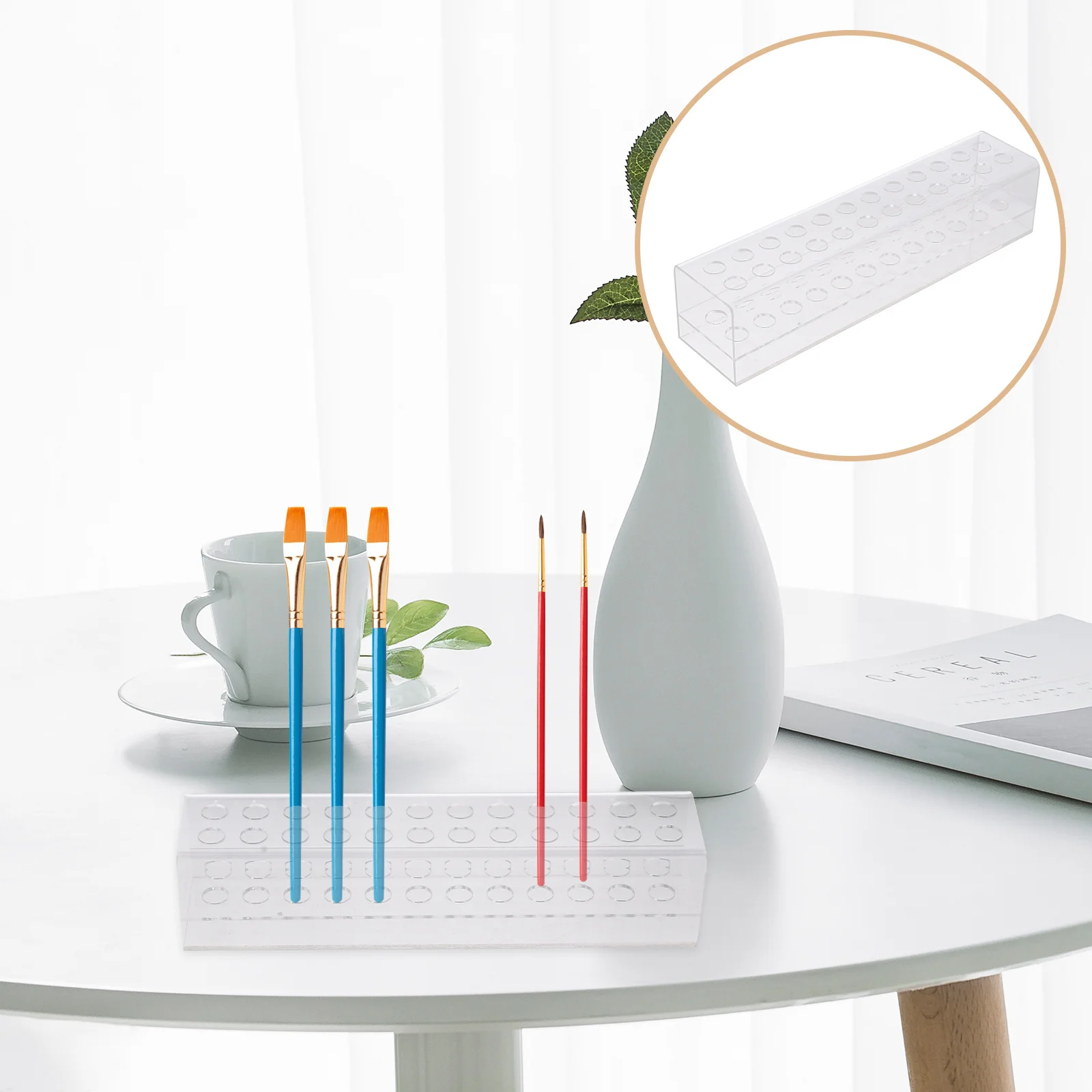 Suporte de caneta acrílico rack de armazenamento para pincéis de maquiagem canetas coloridas escultura facas organizador mesa exibição caso