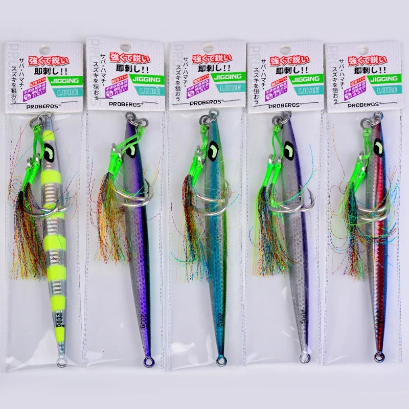 2026 Heavy Weight Fast Sink Jig 60g-200g Flexible Fast Action Luminous Vertical Fishing Jig Bait 5Pcs For Deep Sea Boat Fishing view 6