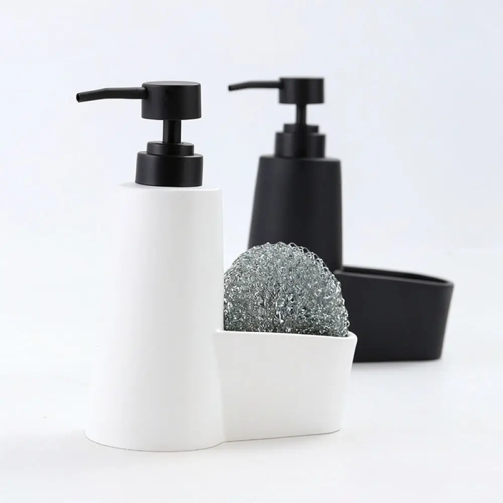Modern Soap Dispenser Kitchen Liquid Bottle Press Pump Matte Resin Dish Cleaner Organizer Countertop Storage Appliance