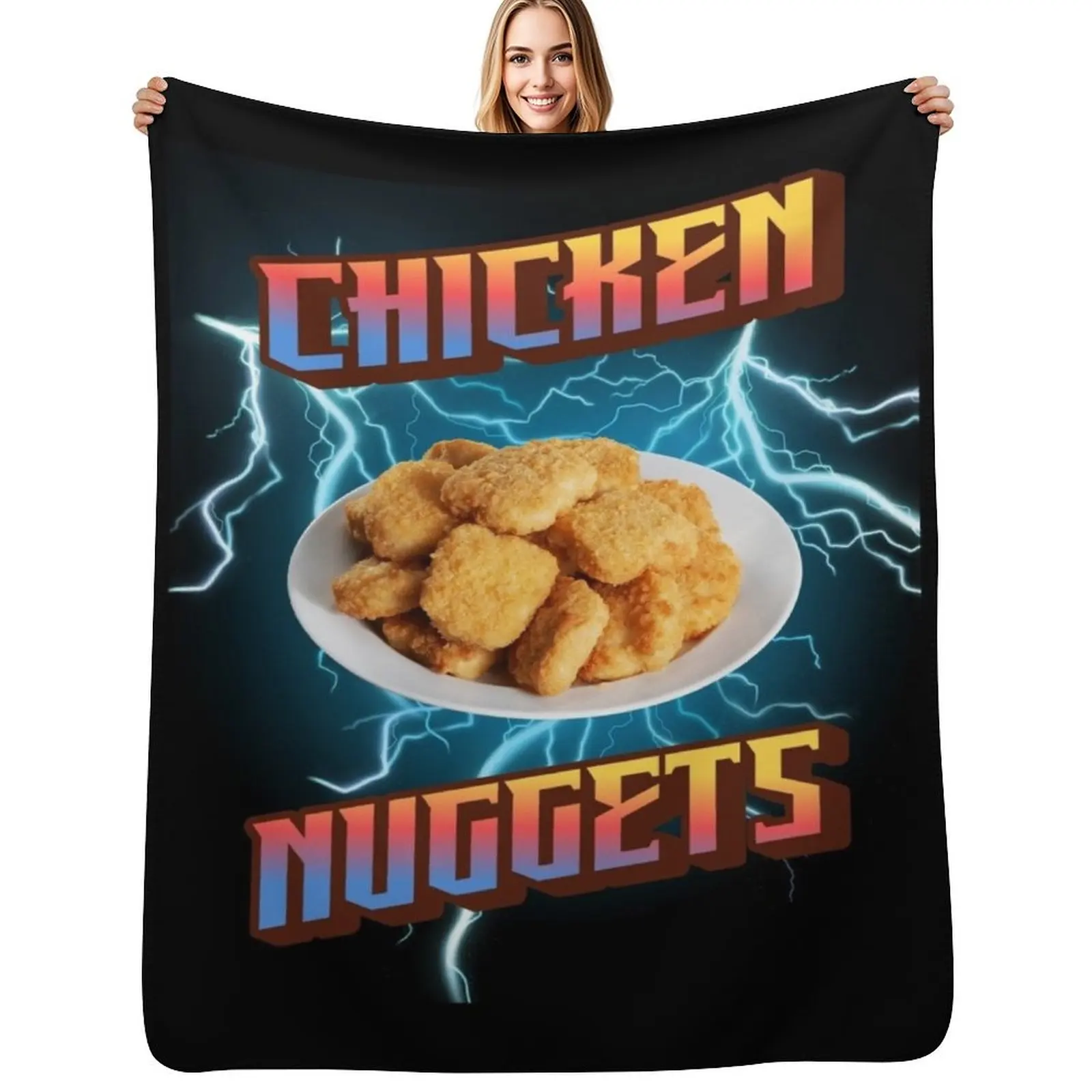

Chicken Nuggets,Funny Heavy Metal, Rap Bootleg Style Retro Chicken Nuggets, Chicken Nuggets Bootleg Throw Blanket