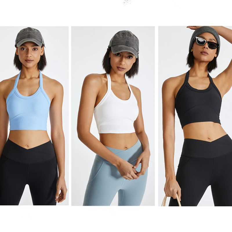 

Maxdutti Sports Bra Women's Backless Yoga Vest Women's Running Training Fitness Bra Tops Breathable Quick Drying Camis T-shirt