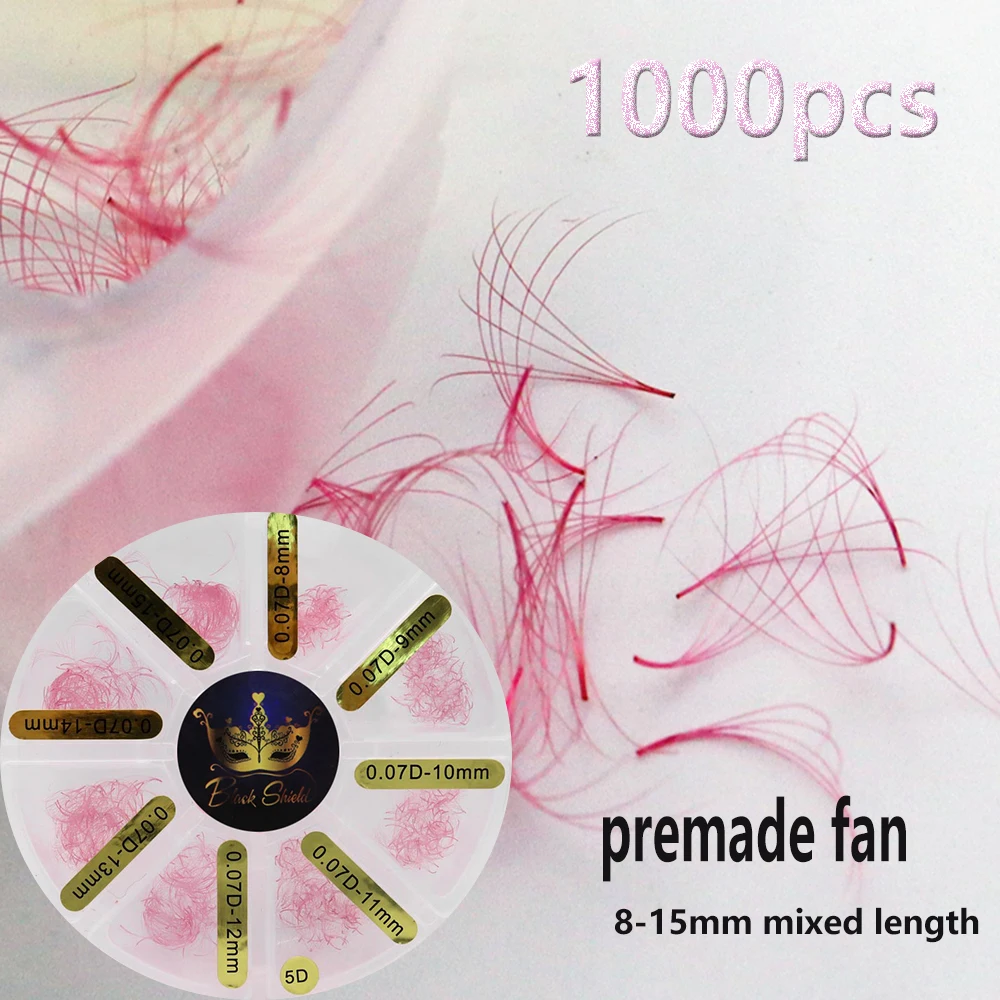 Colored Premade Volume Loose Fan Lashes Blue Purple Cluster Mid Summer Day Colorful Eyelash Extension Faux Mink Wholesale Bulk