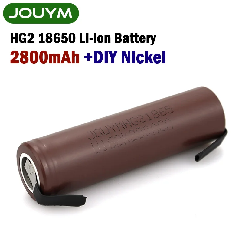 HG2 3.7V 18650 Battery for Screwdriver 18650 Rechargeable Li-ion Batteries High Current Discharge 30A Power Cell(Welding Nickel)