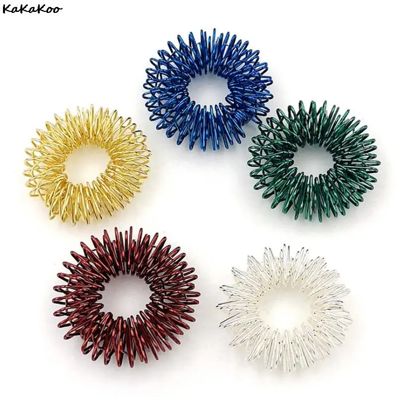 

10pcs/Set Stainless Steel Finger Massage Ring Acupuncture Ring Therapy Relax Hand Blood Circulation Pain Relief Health Care