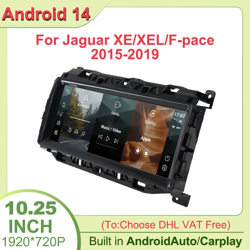 Android14 Wireless Carplay Auto For Jaguar XE / XEL / F-pace 2015-2019 Bosch Harman Car Radio Navigation Multimedia Player GPS