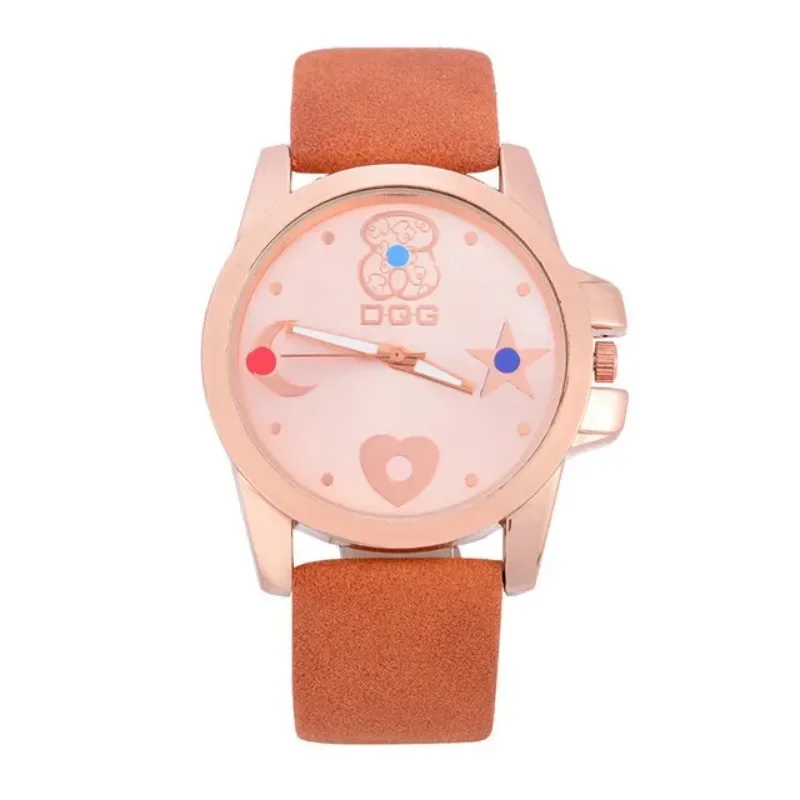 Relógios femininos moda vestido de quartzo senhoras casual relógios de pulso de couro presente urso relógio simples relogio feminino relojes mujer