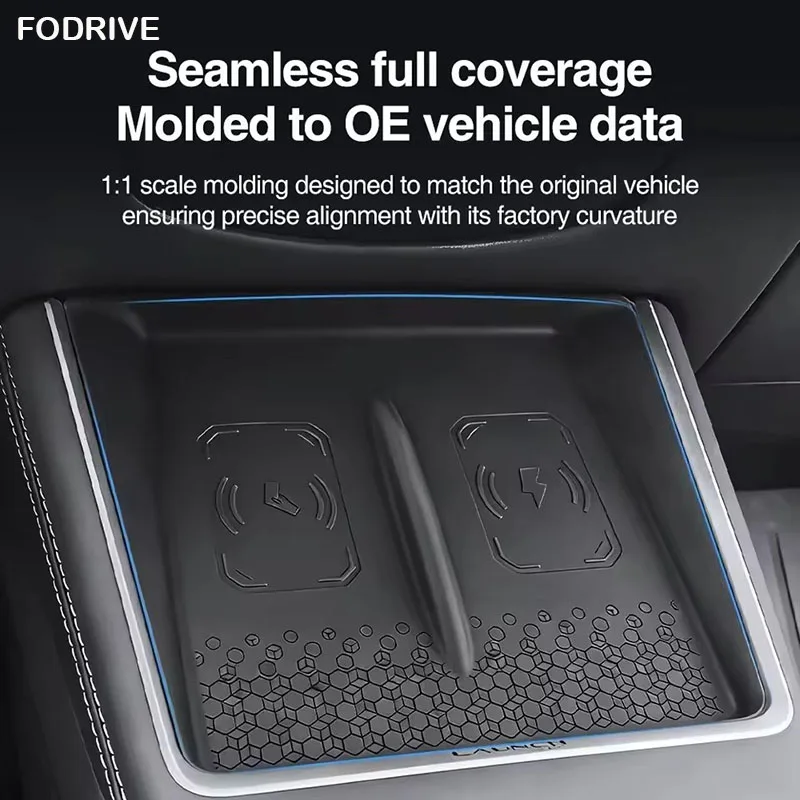Center Console Wireless Charging Mat Designed for Model YL Tesla Model 3/Y Standard 2026 Non-Slip Silicone Car Accessories