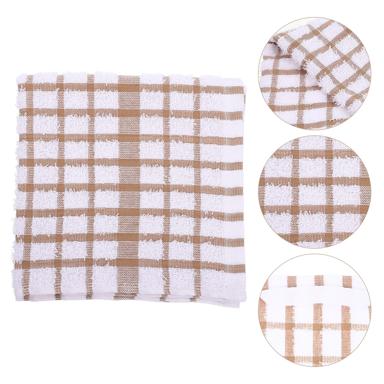

3pcs Supple Cotton Kitchen Dish Towels Water Absorbing Multi-Use Cleaning Cloths For Dishes Tables Glassware Household Utensils