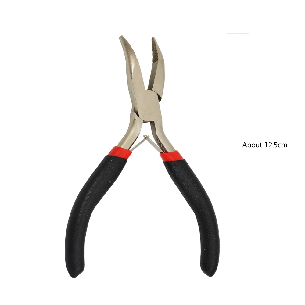 1 Piece Hair Extensions Pliers with Black Handle Hair Extensions Tool for Micro Rings Beads & Feather Hair Extension