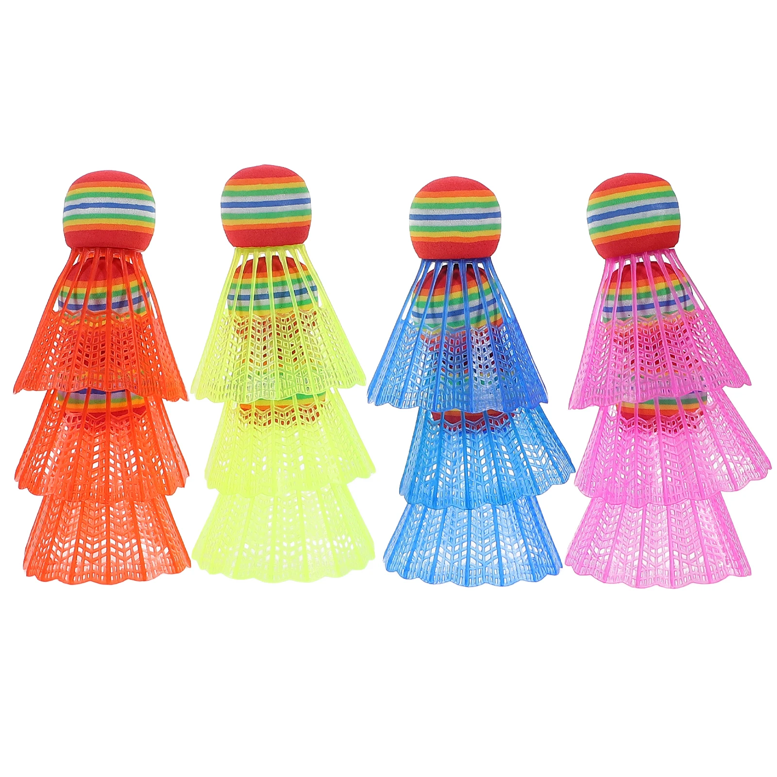 

12 Pcs Colored Badminton Colorful Shuttlecock Dedicated Birdie Ball Plastic Trainer Party Decorations Child