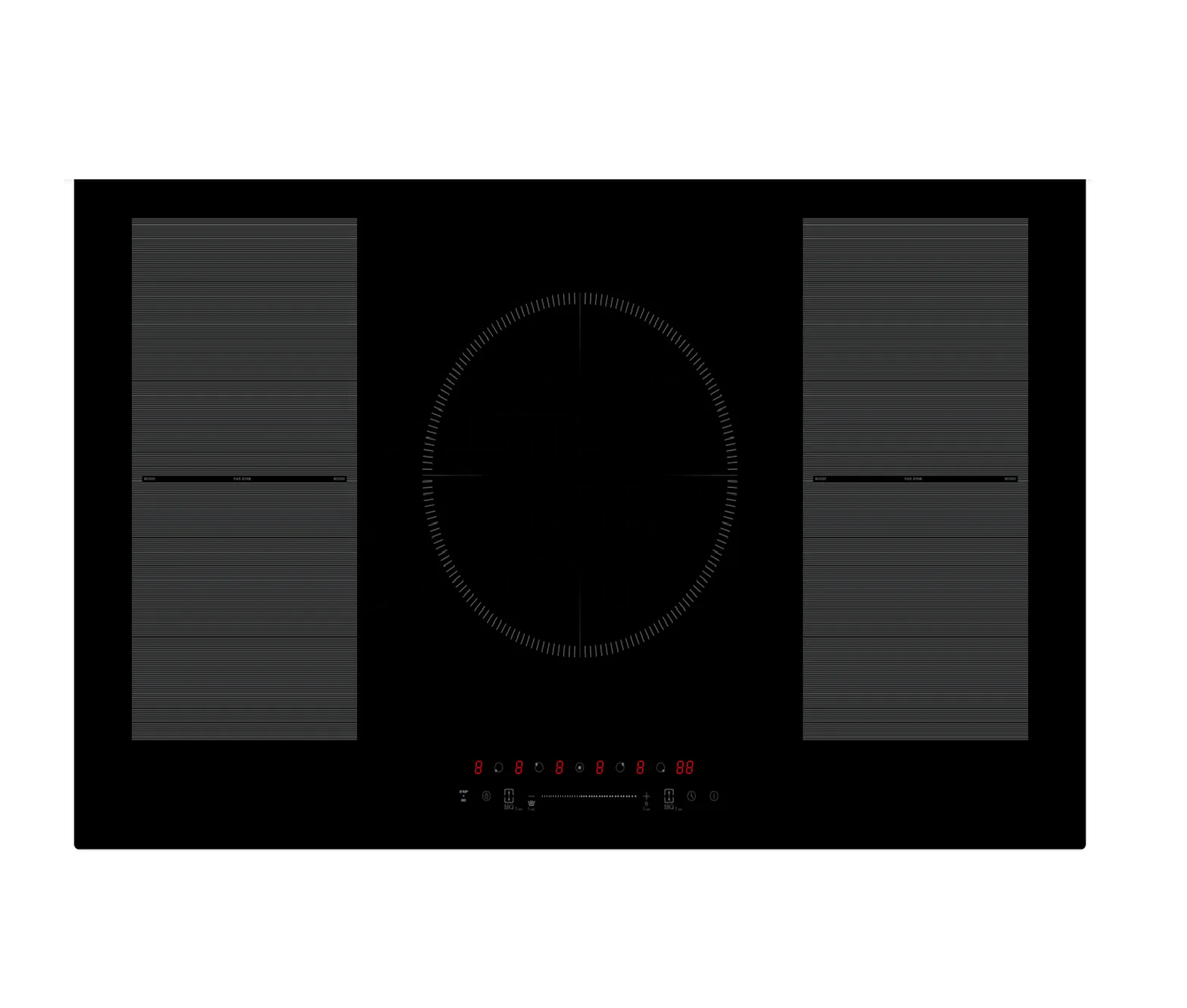 طباخ حثي مدمج بـ 5 شعلات 77/90 سم، 5 مناطق مع ميزة المنطقة الحرة