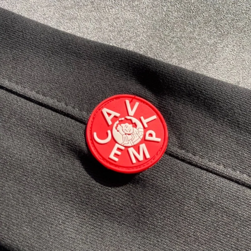 Simple Fashion Embroidered Black Hooded Sweatshirt Cavempt Hoodie Loose Round Neck C.E Top