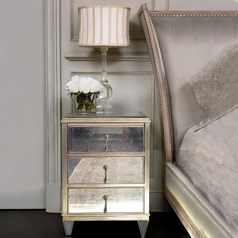 Export high-quality mirror furniture, bedside table storage cabinet