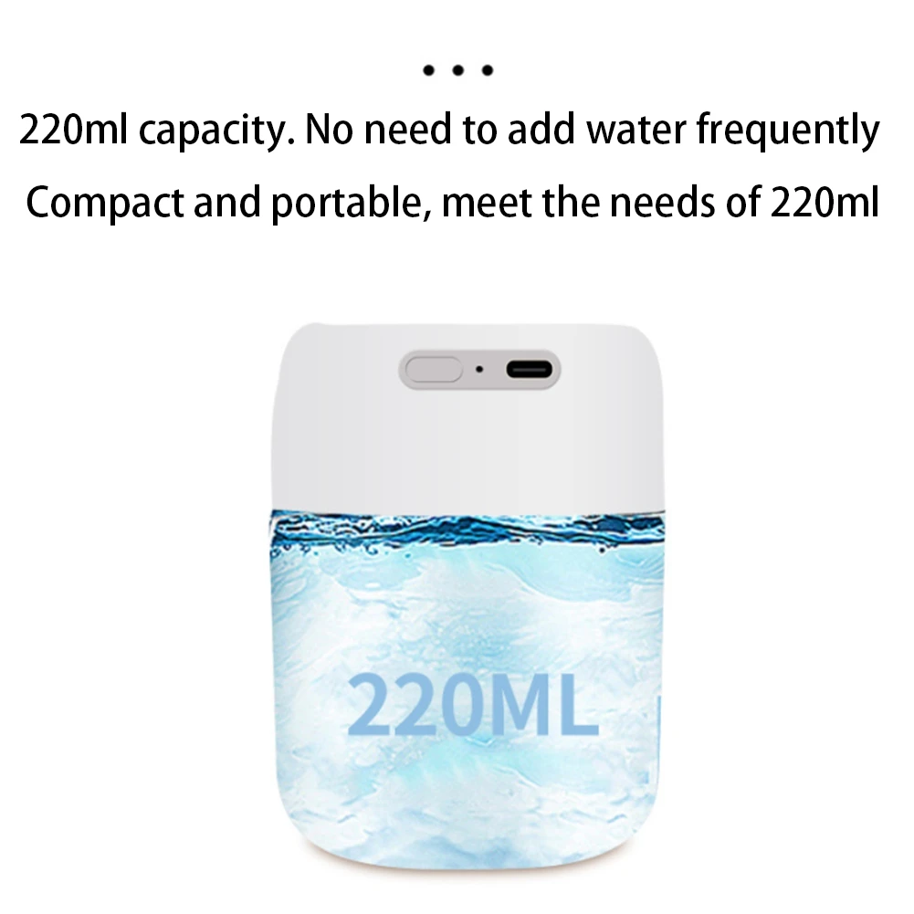 popular Mini Air Humidifier 220ML Aroma Essential Oil Diffuser Super Quiet USB Fogger Mist Maker for Home Car Pink