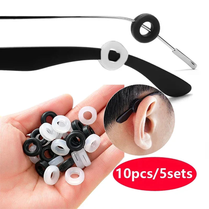 10pcs Anti-slip Silicone Ear Grip Glasses Eyeglasses Leg Ear Hook Stopper Bracket Fastener Accessories Temple Tip Eyewear Holder