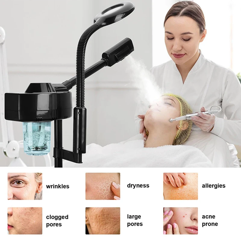 

Household hot spray face vaporizer 2 in 1 magnifying glass Nano spray special water replenisher for beauty salon