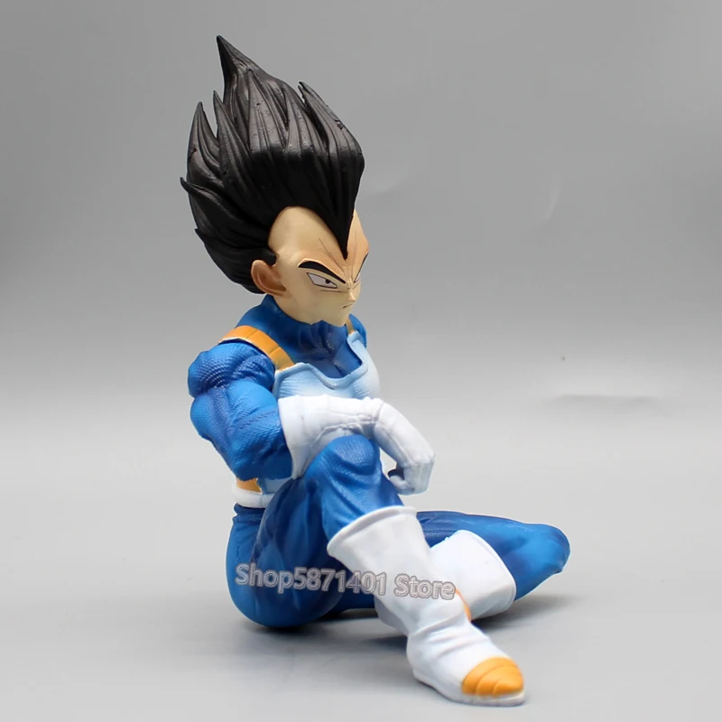 16cm Anime Dragon Ball Figures Vegeta Dragon Fruit Majin Buu Action Figure Sitting Position Spacesuit Super Saiyan PVC Model Toy