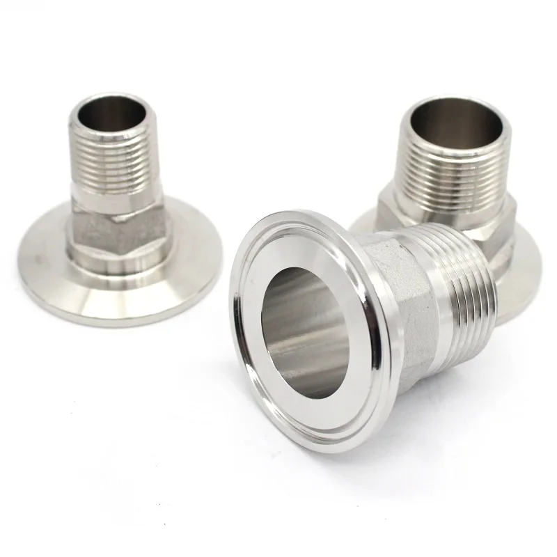 BSPT 1/2“ 3/4“ 1” 11/4” 11/2” 2“ Stainless Steel 304 316 Sanitary Hexagon Male Threaded Ferrule Pipe Fitting fit for Tri Clamp