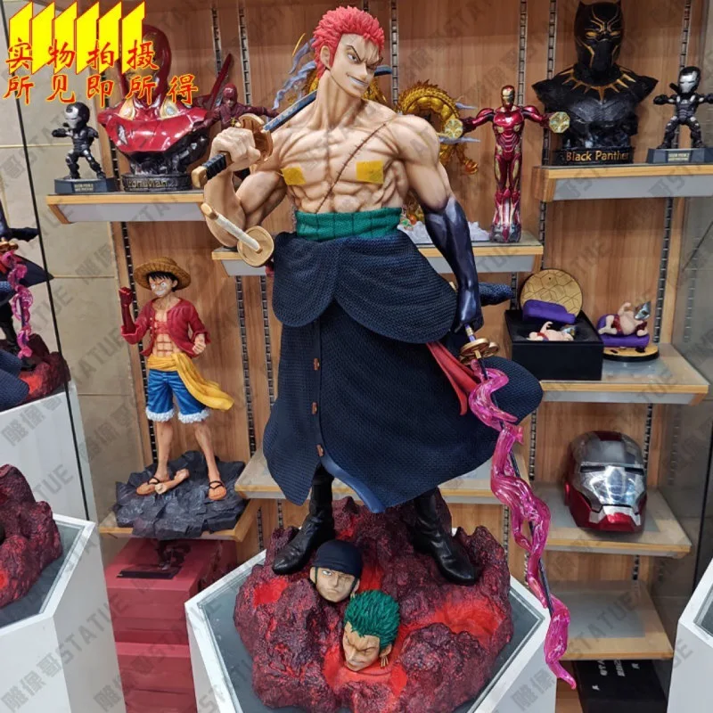 46cm One Piece Extra Large Gk Carry A Knife Sauron 5 Head Carving Anime Figures Limited Edition Ornament Model Collectible Toys