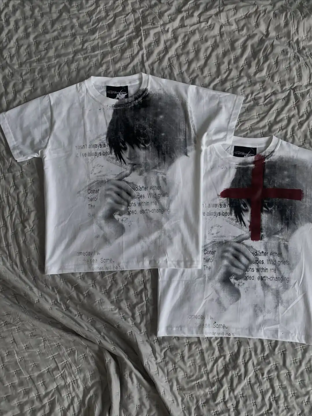 2000s Y2k Classic Anime Print T shirt Short Sleeve Clothing Washed Cotton Tee Retro Manga T Shirt Harajuku Anime T-shirt