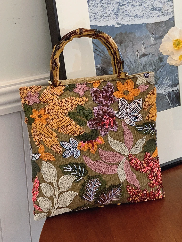 

Original Niche Design New Chinese Handbag Women Fashion Embroidery Flower Tote Bag Shoulder Bag Сумка Женская Free Shipping