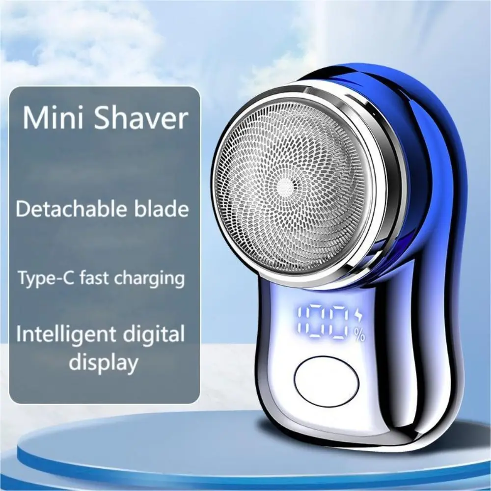 Rechargeable Electric Shaver Pocket Face Portable Washable Shaving Machine Mini with Digital Display Cordless Beard Trimmer Men