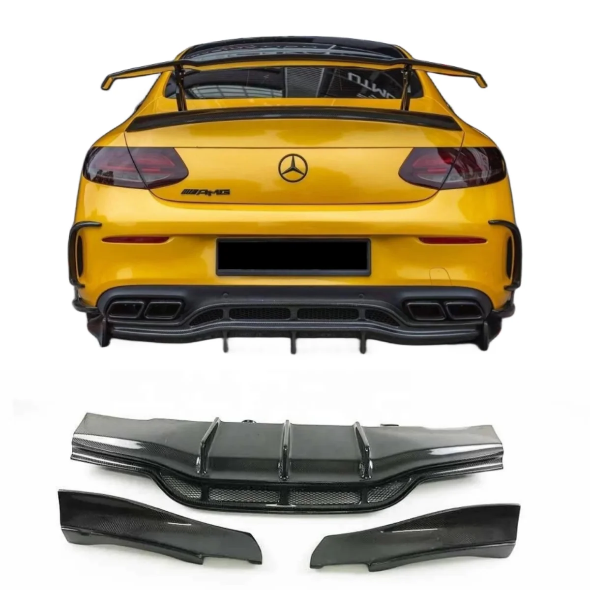 

Hight Quality PSM Style Carbon Fiber Rear Bumper Lip For Mercedes Benz W205 C63 C63S Coupe 2 Door