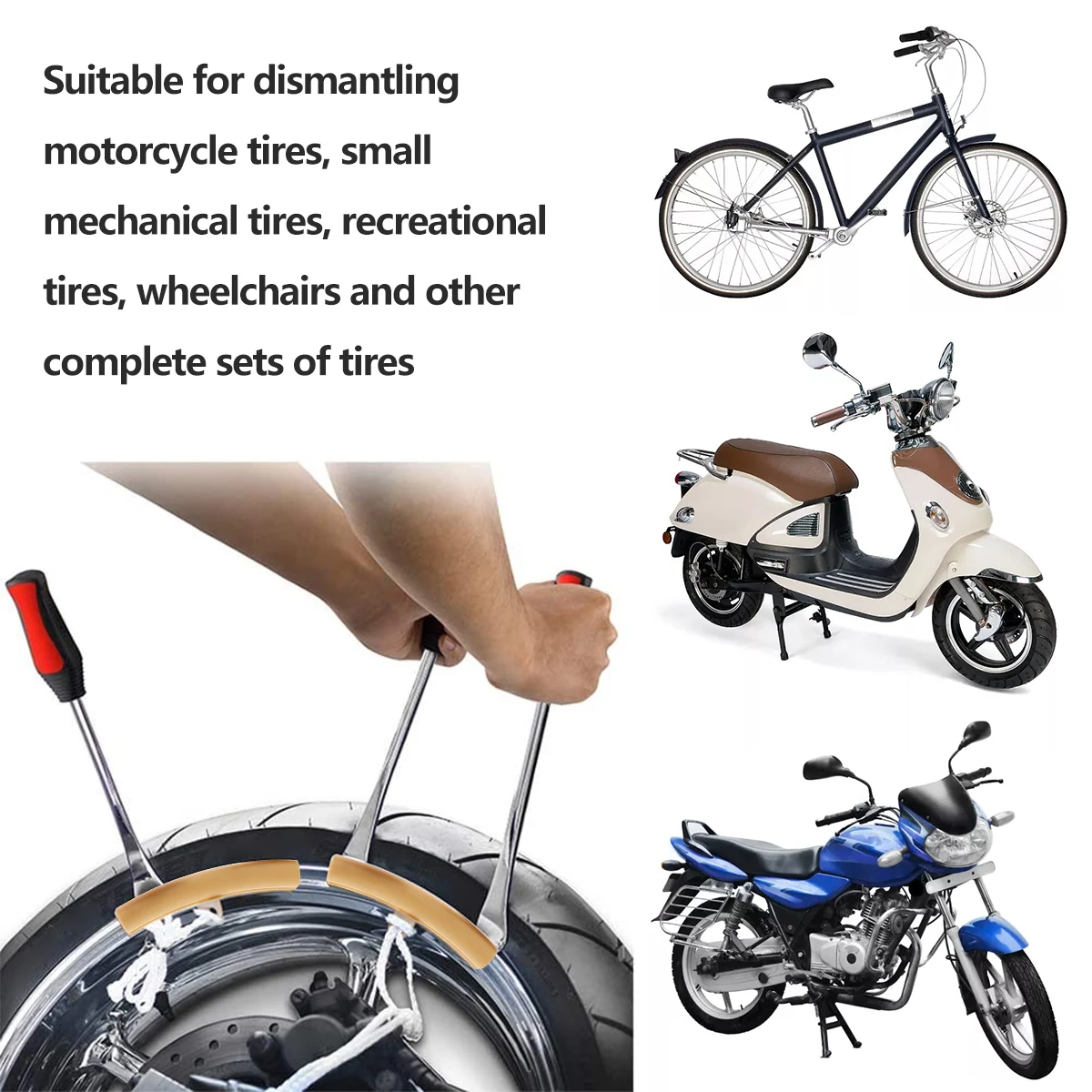 Neue Reifenwechselhebel-Werkzeuge, Motorrad-Reifenreparatur-Set, Auto-Reifenheber, Fahrrad-Reifenheber, Felgenschutz, Reifenreparaturwerkzeug – Detail 3