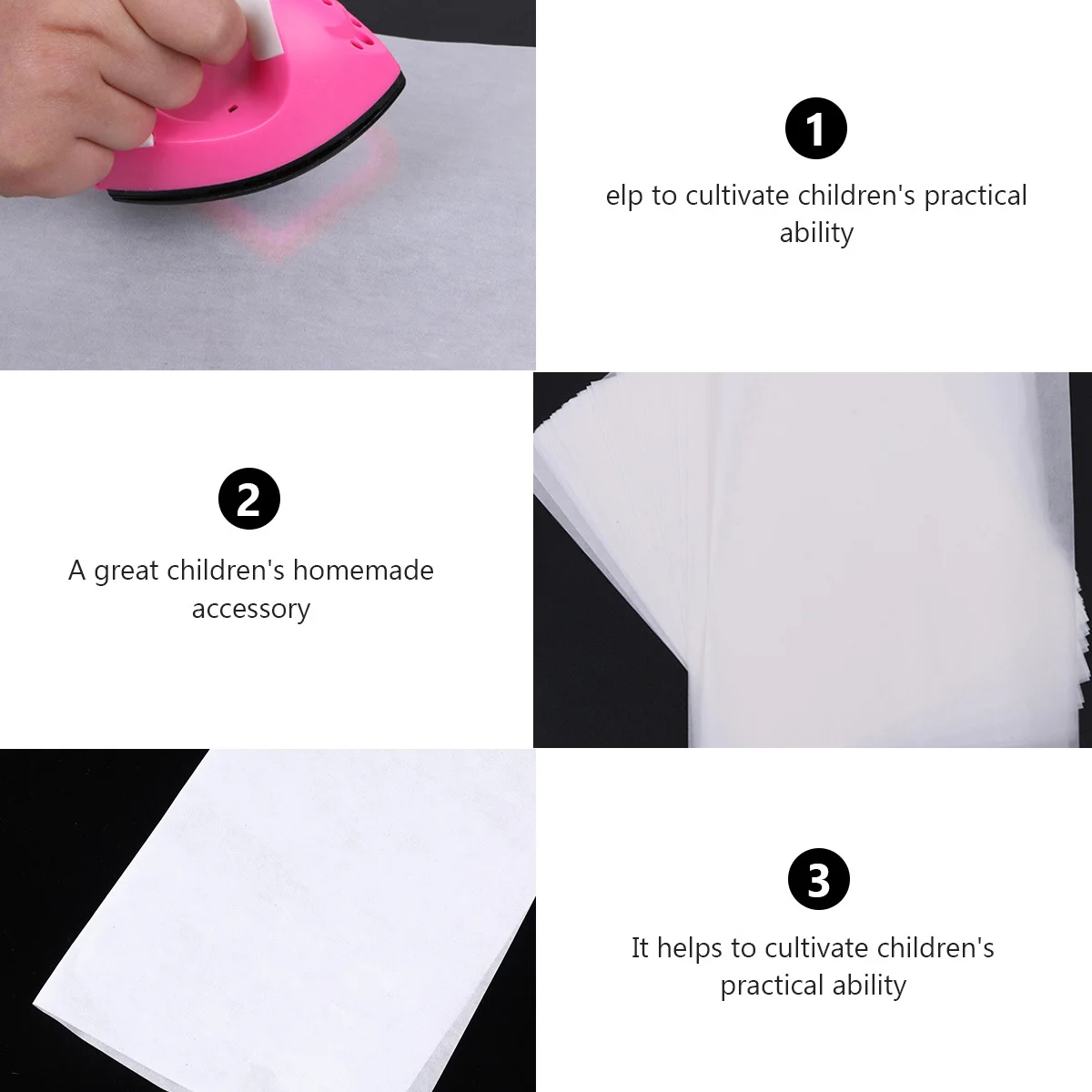 

20Pcs Ironing Papers for Kid DIY Supplies Reusable Eva Material Transparent Heat Resistant Sheets for Creative Building Fun