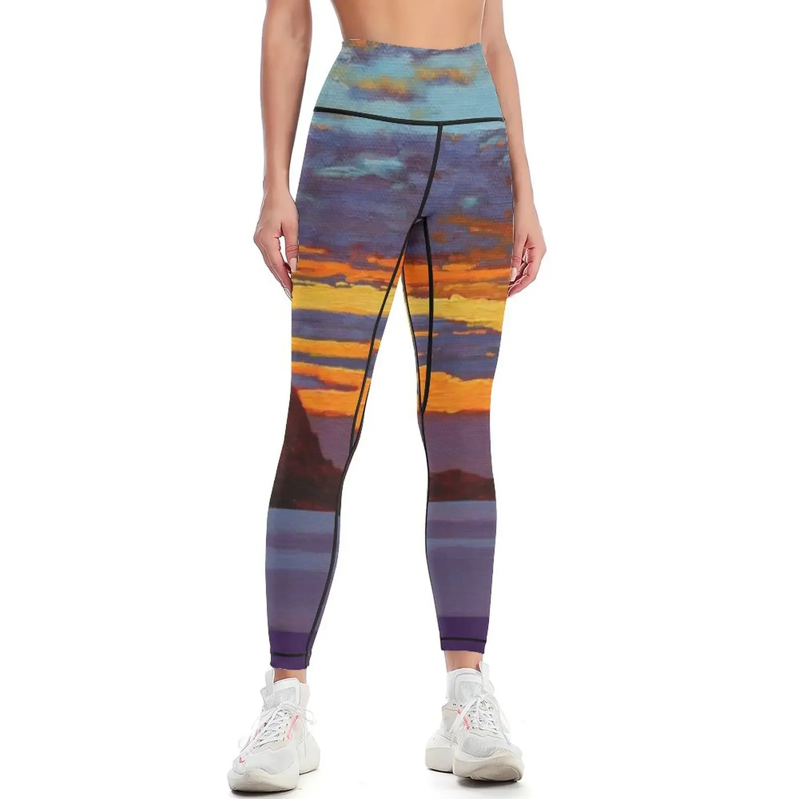 Clare Island Sunset, Clew Bay, County Mayo, Ireland Leggings Sports female gym clothing Leginsy push up Womens Leggings