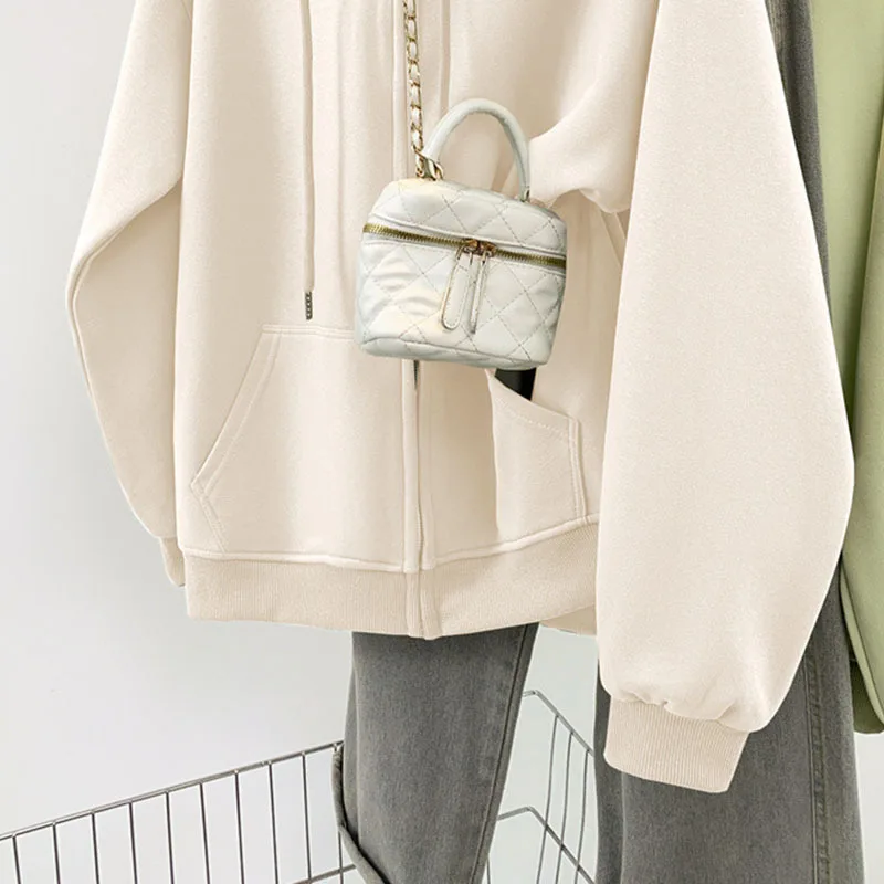 Multi Colored Hooded Women's Hoodie 2025 Autumn and Winter New American Cardigan Retro Niche Versatile Coat Ins Trend