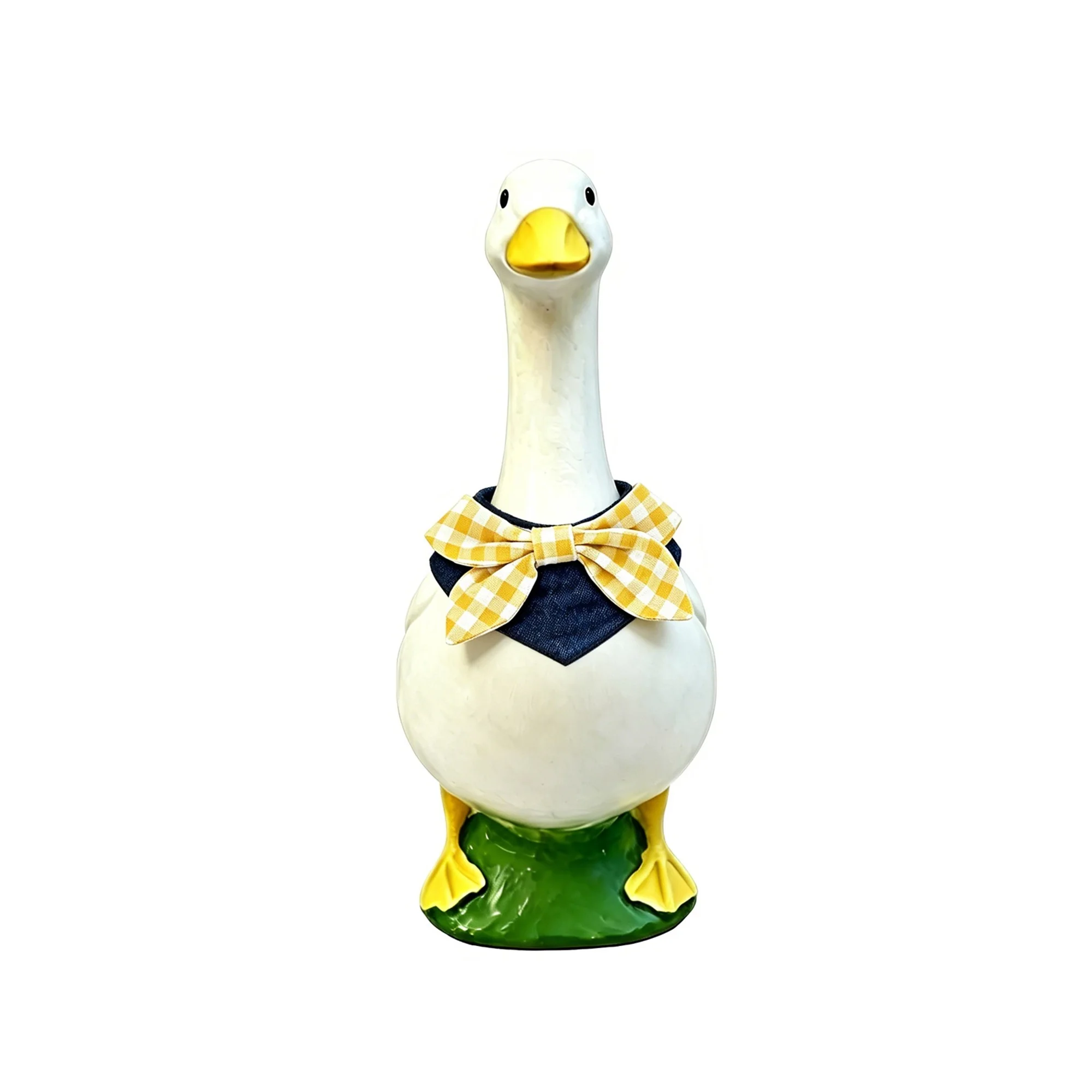 23 in Porch Goose Outfits Plaid Dot Bow Bandana for Lawn Statue