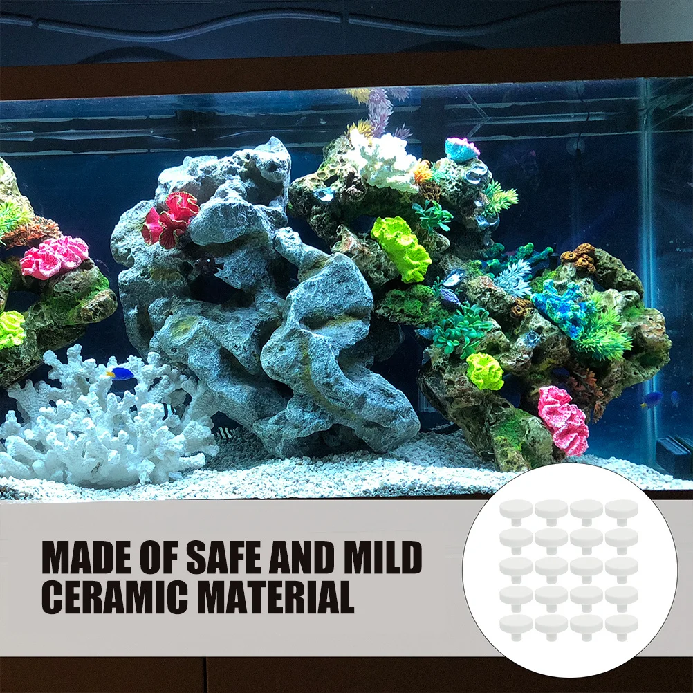 

30Pcs Coral Frag Plugs Ceramic Coral Bases T Shaped Reef Support Fish Tank Accessories Fish Tank Supplies Aquarium Supplies