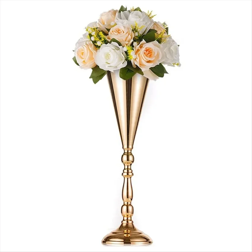 Tabletop Metal Flower Vase Table Decorative Wedding Centerpiece Decor Arrangements for Anniversary Ceremony Party Birthday Event